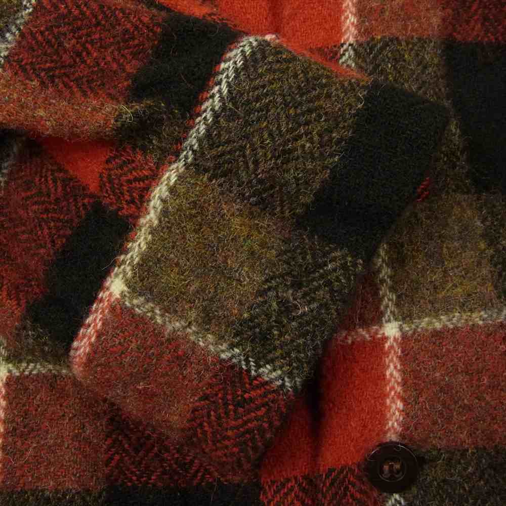 TENDERLOIN テンダーロイン T-WOOL CHECK SHT HB ヘリンボーン ウール チェック シャツ  レッド系 XS【中古】