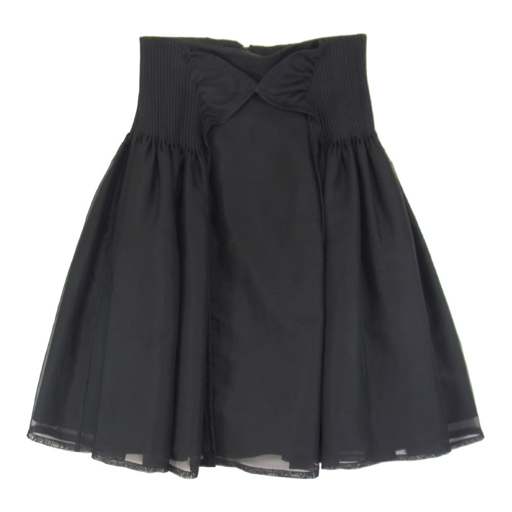 COMME des GARCONS コムデギャルソン AD2016 3R-S005 noir Kei ninomiya ノワールケイニノミヤ AD2016 3R-S005 シフォン切替 ピンタックプリーツ ハイウエスト スカート ブラック系 S【美品】【中古】
