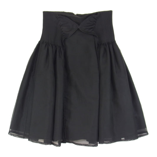 COMME des GARCONS コムデギャルソン AD2016 3R-S005 noir Kei ninomiya ノワールケイニノミヤ AD2016 3R-S005 シフォン切替 ピンタックプリーツ ハイウエスト スカート ブラック系 S【美品】【中古】