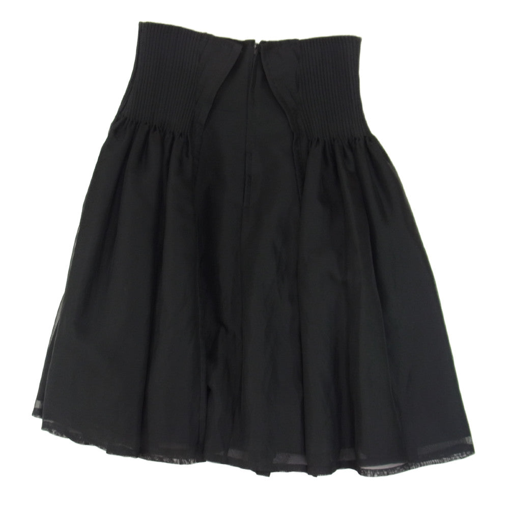 COMME des GARCONS コムデギャルソン AD2016 3R-S005 noir Kei ninomiya ノワールケイニノミヤ AD2016 3R-S005 シフォン切替 ピンタックプリーツ ハイウエスト スカート ブラック系 S【美品】【中古】