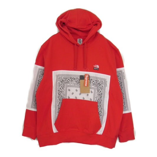 Supreme シュプリーム 22SS × The North Face ノースフェイス Trekking Bandana Hooded Sweatshirt トレッキング バンダナ フーディ スウェット パーカー レッド系 XL【新古品】【未使用】【中古】