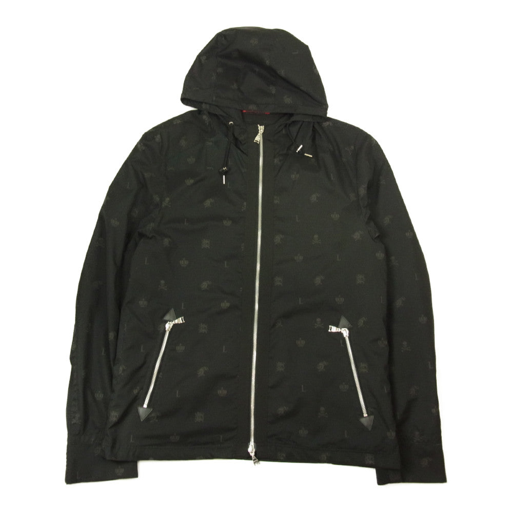 LOVELESS ラブレス ナイロン 総柄 フルジップ パーカー ブラック系 3【中古】