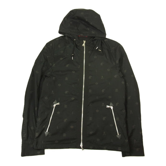 LOVELESS ラブレス ナイロン 総柄 フルジップ パーカー ブラック系 3【中古】