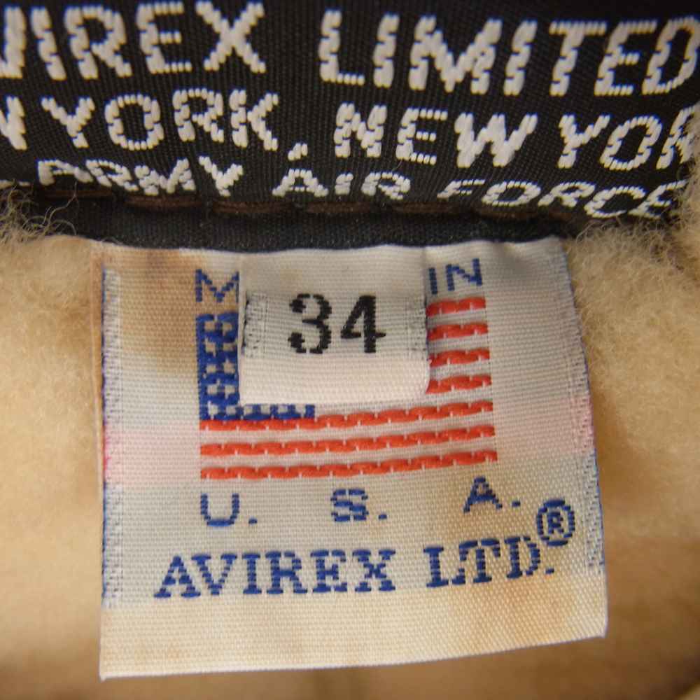 AVIREX アヴィレックス B-3 ムートン レザー ジャケット ブラウン系 34【中古】