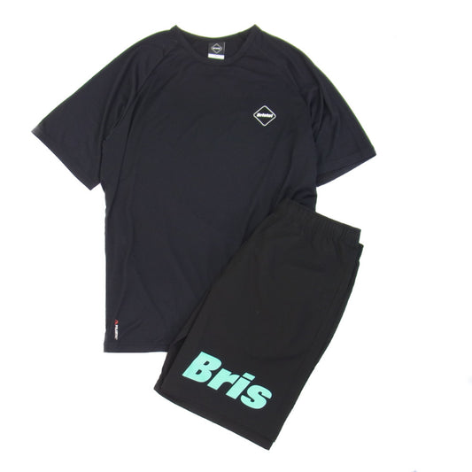 F.C.R.B. エフシーアールビー 21AW FCRB-212044 TRAINING S/S TOP & SHORTS トレーニング トップ セット アップ  ブラック系 XL【極上美品】【中古】
