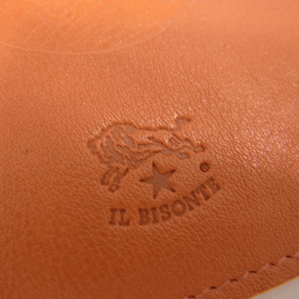 IL BISONTE イルビゾンテ 54_1_54202304590  レザー カードケース  オレンジ系【新古品】【未使用】【中古】