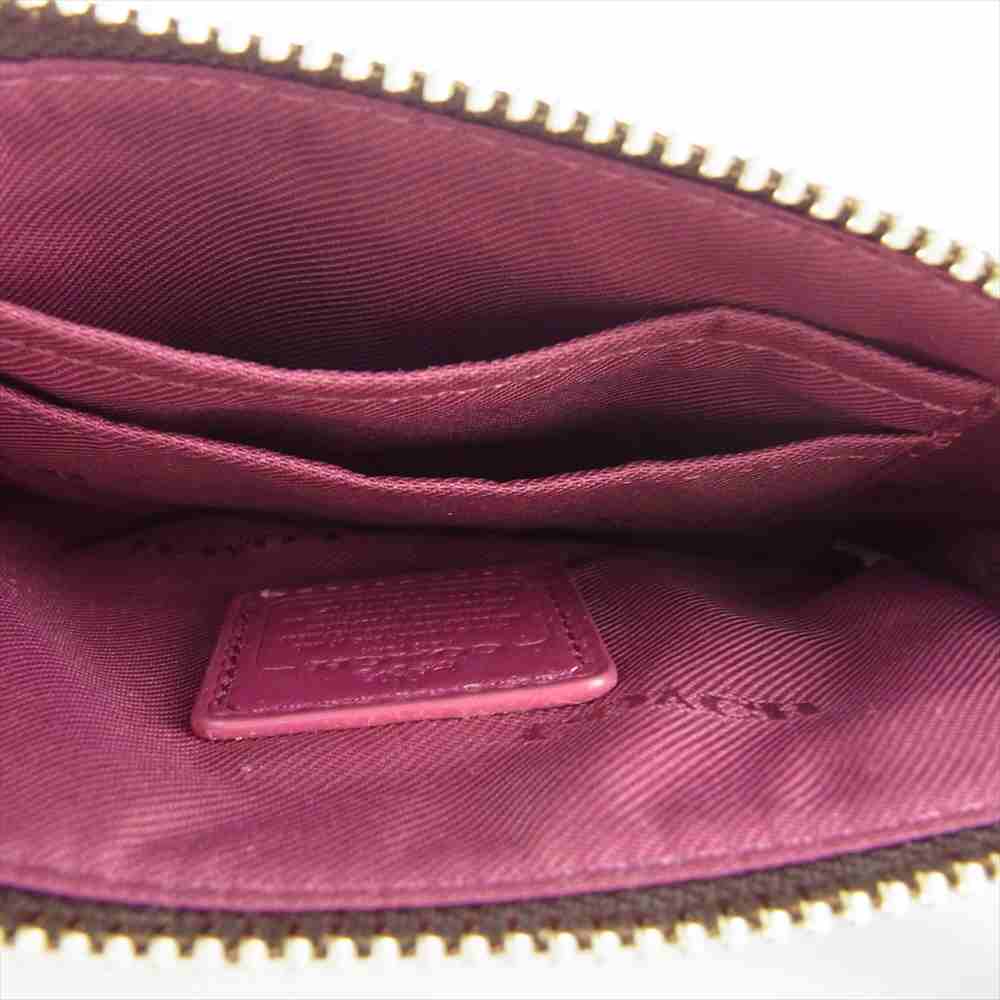 COACH コーチ レザー リスト レット 花柄 パープル系【美品】【中古】