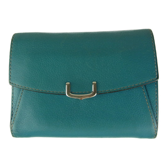 CARTIER カルティエ ドゥ スモール コンパクト ウォレット グリーン系【中古】