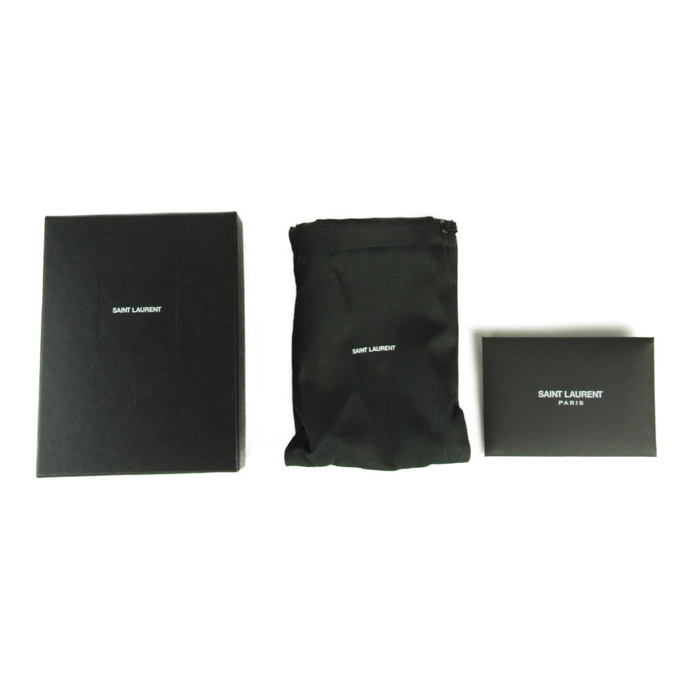 SAINT LAURENT サンローラン YSLライン オリガミ タイニー ウォレット コンパクト 三つ折り 財布 ベージュ系【美品】【中古】