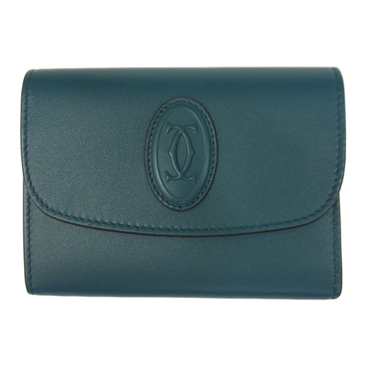 CARTIER カルティエ マスト ドゥ カルティエ ミニウォレット グリーン系【新古品】【未使用】【中古】