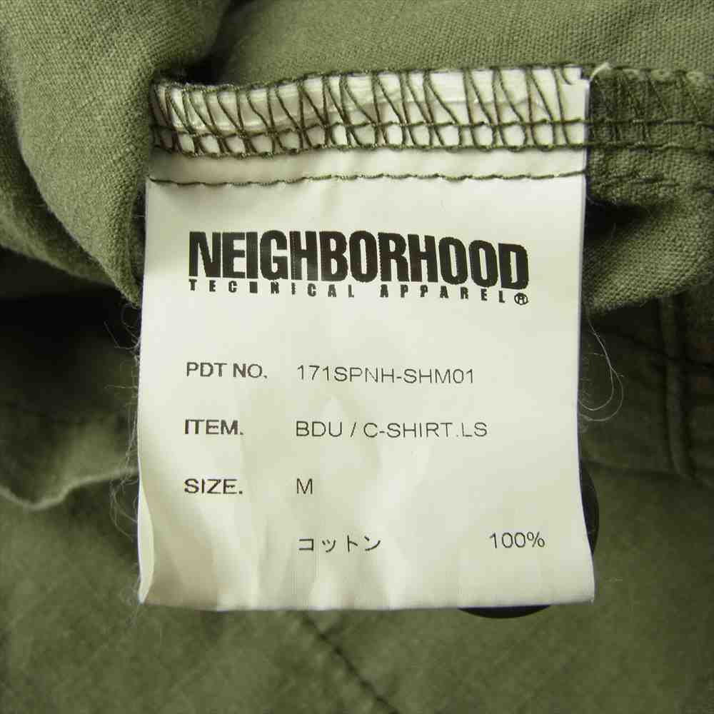 NEIGHBORHOOD ネイバーフッド 17SS 171SPNH-SHM01 BDU C-SHIRT LS ミリタリー シャツ ジャケット カーキ系 M【中古】