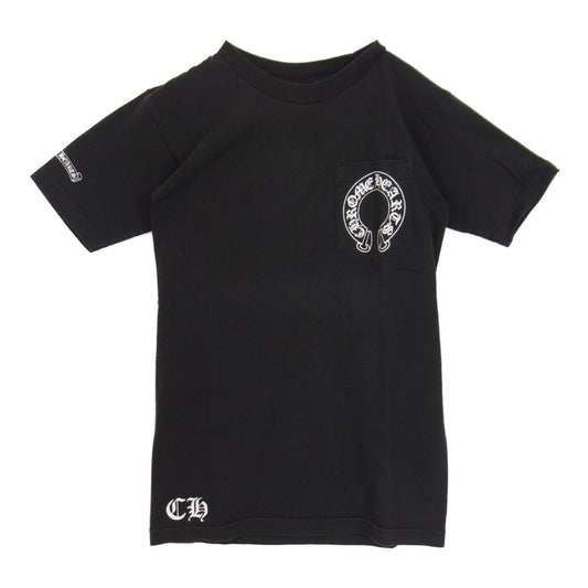CHROME HEARTS クロムハーツ（原本無） ホースシュープリント ポケット付き 半袖 Tシャツ ブラック系 S【中古】
