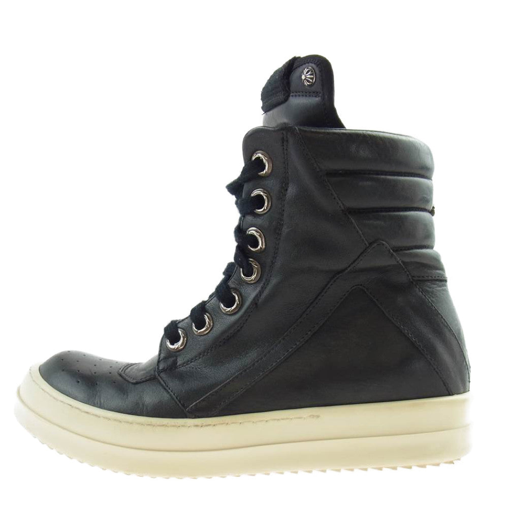 CHROME HEARTS クロムハーツ（原本無） 32172 RICK OWENS リックオウエンス CHクロス ジオバスケット レザー ハイカット ブラック系 シルバー系 38【中古】