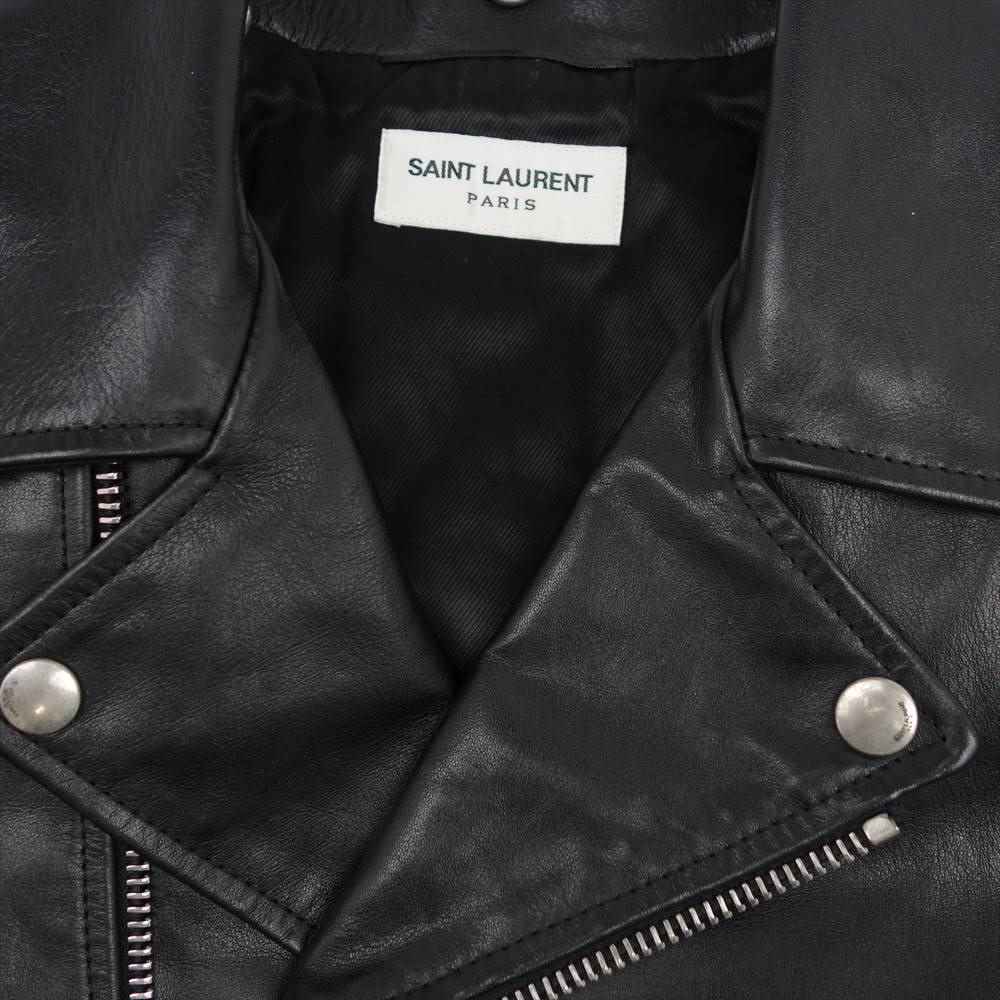 SAINT LAURENT サンローラン 国内正規品 16AW エディ期 397290 YC1AV レザー クラシックモーターサイクル ダブルライダース ジャケット ブラック系 46【中古】