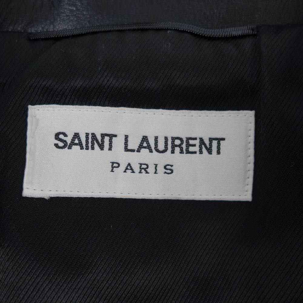 SAINT LAURENT サンローラン 国内正規品 16AW エディ期 397290 YC1AV レザー クラシックモーターサイクル ダブルライダース ジャケット ブラック系 46【中古】