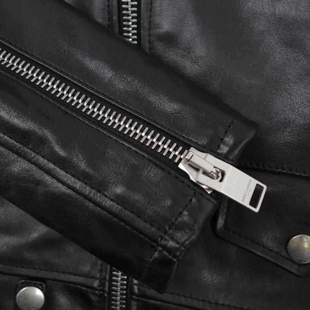 SAINT LAURENT サンローラン 国内正規品 16AW エディ期 397290 YC1AV レザー クラシックモーターサイクル ダブルライダース ジャケット ブラック系 46【中古】