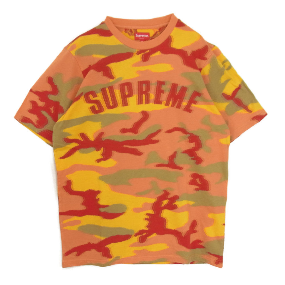 Supreme シュプリーム 21AW Intarsia Camo S/S Top インタージア カモ 半袖 Tシャツ オレンジ系 M【新古品】【未使用】【中古】