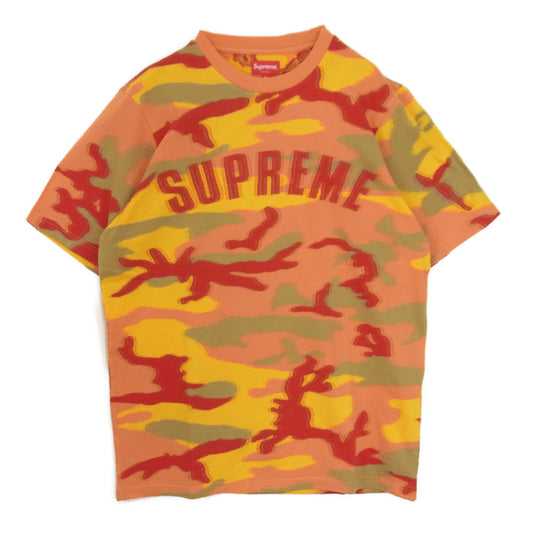 Supreme シュプリーム 21AW Intarsia Camo S/S Top インタージア カモ 半袖 Tシャツ オレンジ系 M【新古品】【未使用】【中古】