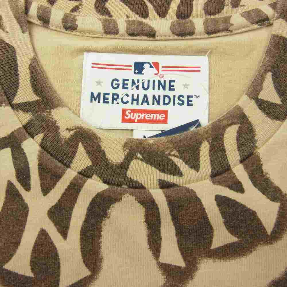 Supreme シュプリーム 21AW New York Yankees Airbrush S/S Top ニューヨークヤンキース エアブラッシュ 半袖 Tシャツ ベージュ系 M【新古品】【未使用】【中古】