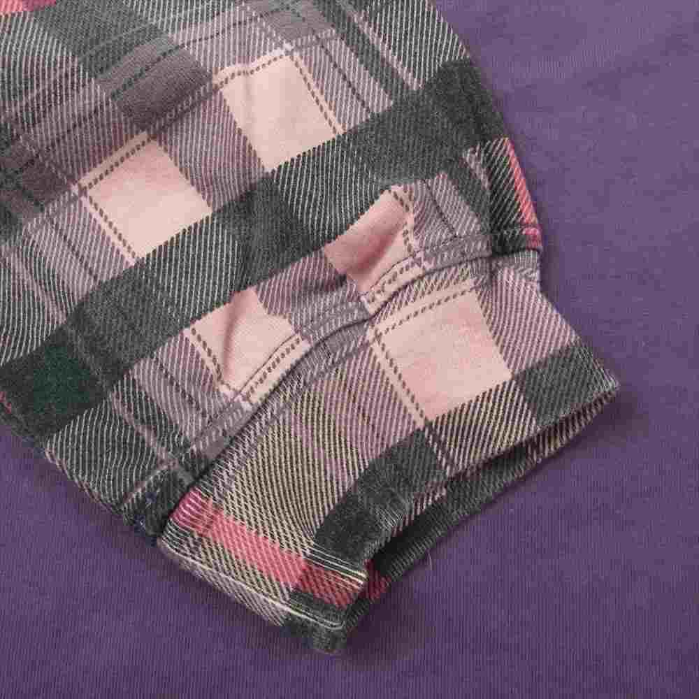 Supreme シュプリーム 21AW Plaid Sleeve L/S Tee プレイド 長袖 Tシャツ パープル パープル系 M【新古品】【未使用】【中古】