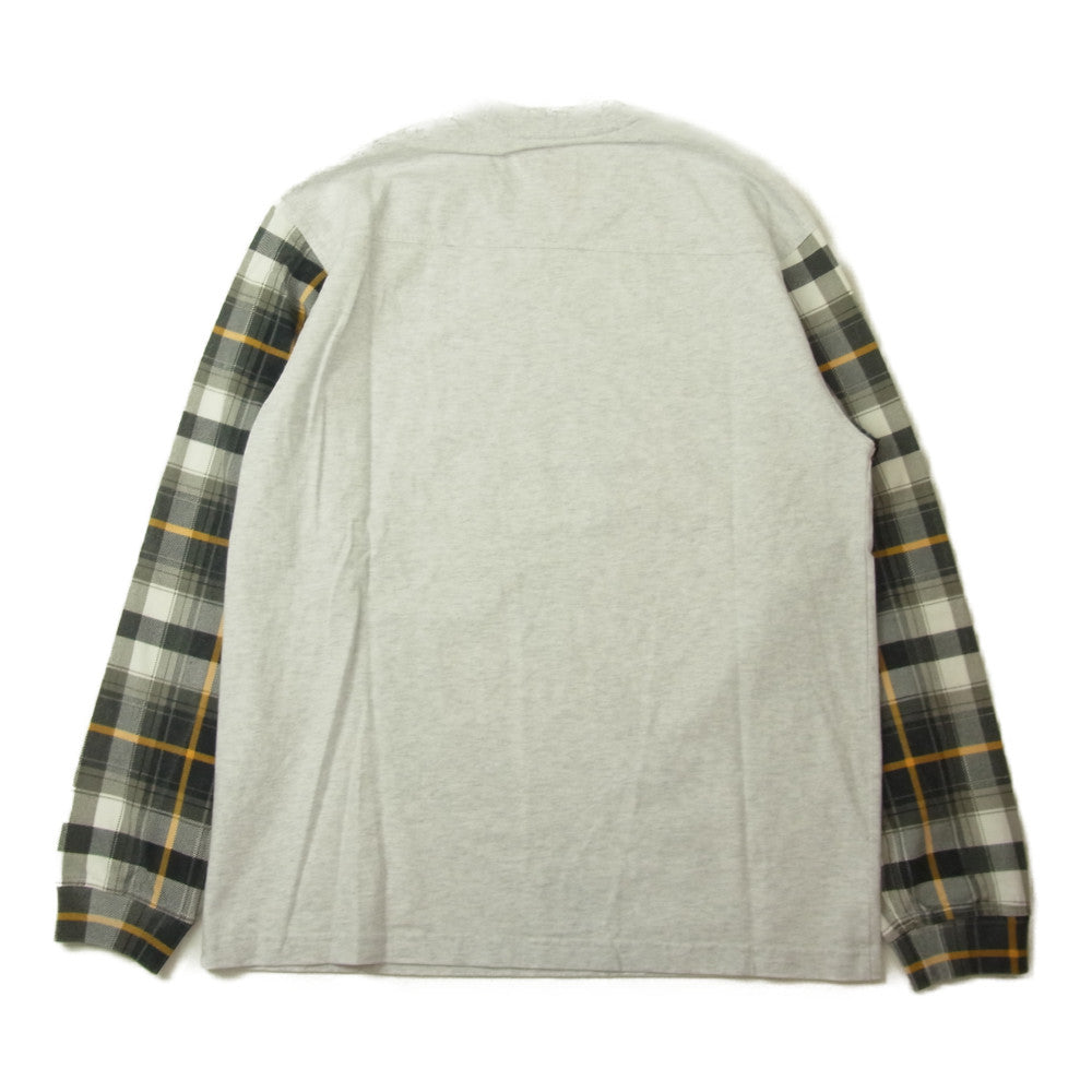 Supreme シュプリーム 21AW Plaid Sleeve L/S Tee プレイド 長袖 Tシャツ グレー グレー系 S【新古品】【未使用】【中古】