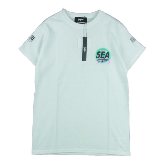 WIND AND SEA ウィンダンシー WDSMY101-0 MYne マイン Logo T-shirt スプレー ロゴ 半袖 Tシャツ ホワイト系 S【新古品】【未使用】【中古】