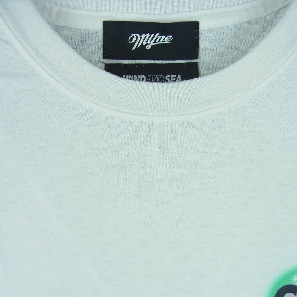 WIND AND SEA ウィンダンシー WDSMY101-0 MYne マイン Logo T-shirt スプレー ロゴ 半袖 Tシャツ ホワイト系 S【新古品】【未使用】【中古】