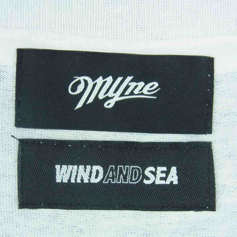 WIND AND SEA ウィンダンシー WDSMY101-0 MYne マイン Logo T-shirt スプレー ロゴ 半袖 Tシャツ ホワイト系 S【新古品】【未使用】【中古】