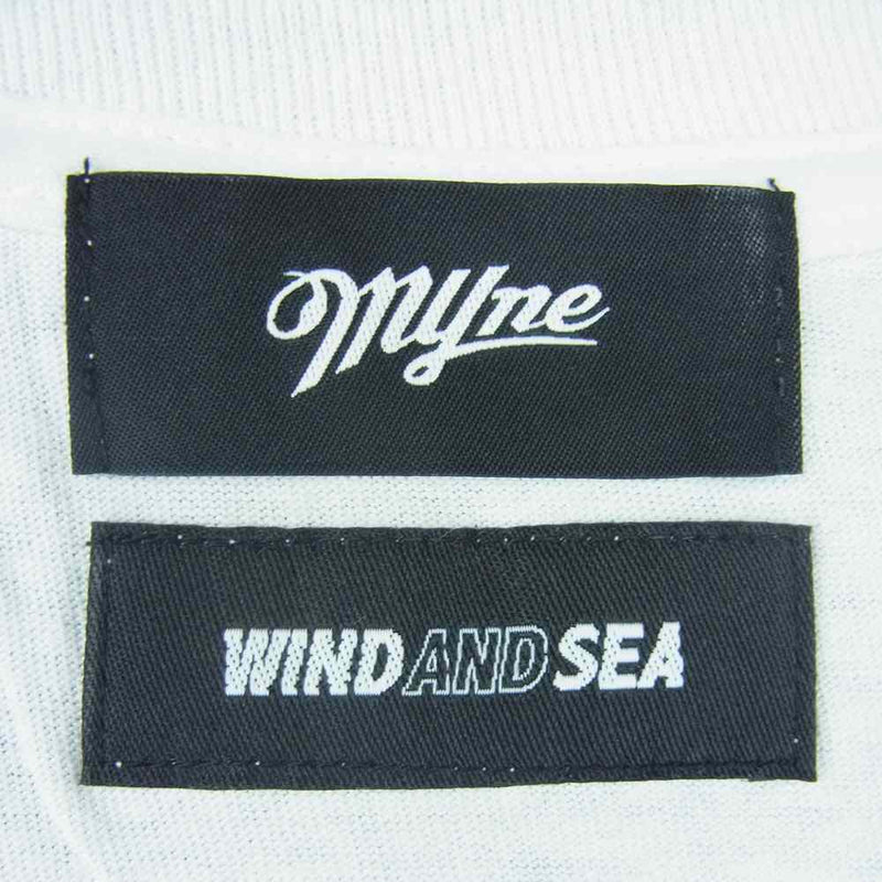 WIND AND SEA ウィンダンシー WDSMY102 MYne マイン Logo Long Sleeve T-shirts スプレー ロゴ 長袖 Tシャツ ホワイト系 S【新古品】【未使用】【中古】