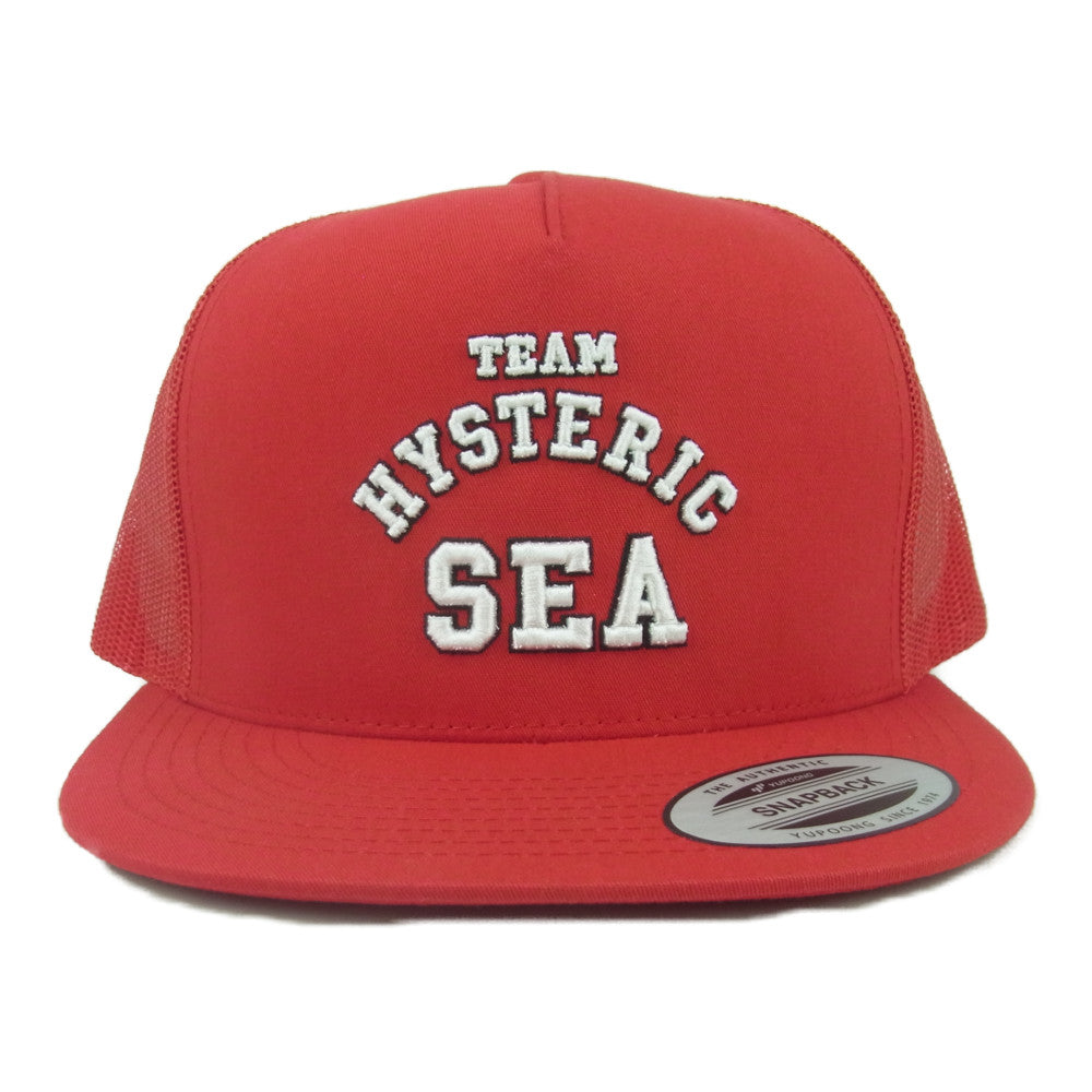 HYSTERIC GLAMOUR ヒステリックグラマー 02213ZI11950 WIND AND SEA ウィンダンシー MESH CAP メッシュ キャップ 帽子 レッド系 FREE【新古品】【未使用】【中古】