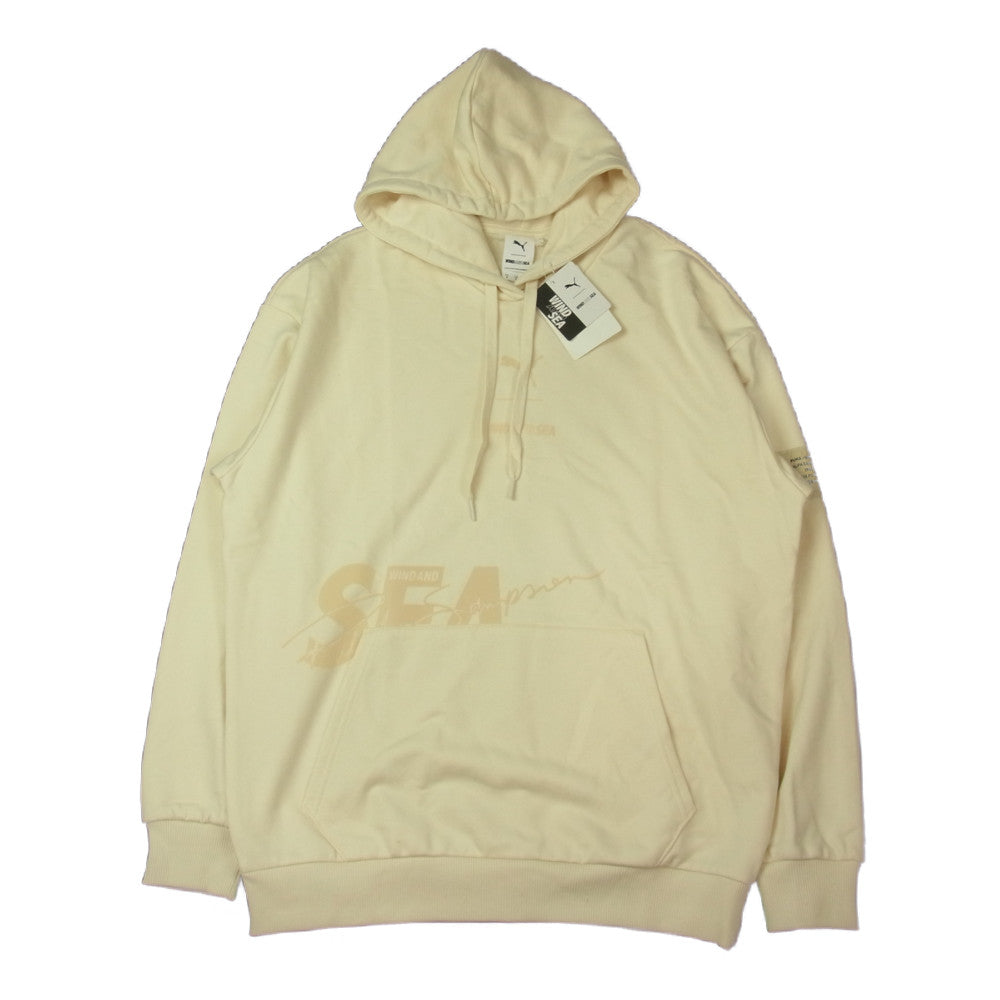 WIND AND SEA ウィンダンシー 530632-01 × PUMA プーマ プルオーバー パーカー スウェット  オフホワイト系 S【新古品】【未使用】【中古】
