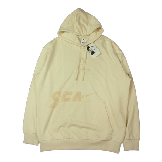 WIND AND SEA ウィンダンシー 530632-01 × PUMA プーマ プルオーバー パーカー スウェット  オフホワイト系 S【新古品】【未使用】【中古】