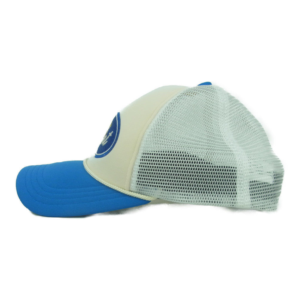 セントマイケル エンジェル刺繍 メッシュトラッカーキャップ 帽子 青 白 セントマイケル Cap Baby Michael White ベイビー マイケル ロゴ 刺繍