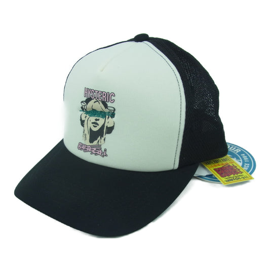 HYSTERIC GLAMOUR ヒステリックグラマー 02213QH06 GENZAI ゲンザイ メッシュ キャップ 帽子 ブラック系 FREE【新古品】【未使用】【中古】