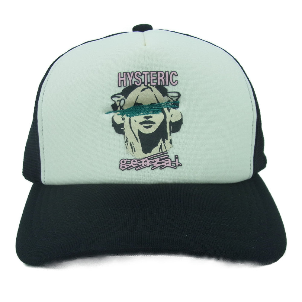 HYSTERIC GLAMOUR ヒステリックグラマー 02213QH06 GENZAI ゲンザイ メッシュ キャップ 帽子 ブラック系 FREE【新古品】【未使用】【中古】