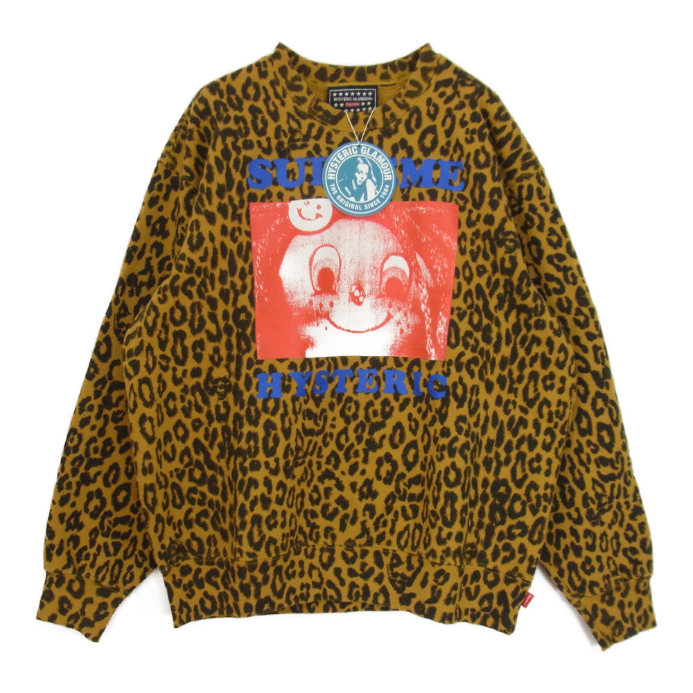 Supreme シュプリーム 21SS × HYSTERIC GLAMOUR ヒステリックグラマー Crewneck レオパード クルーネック スウェット トレーナー ブラウン系 S【新古品】【未使用】【中古】