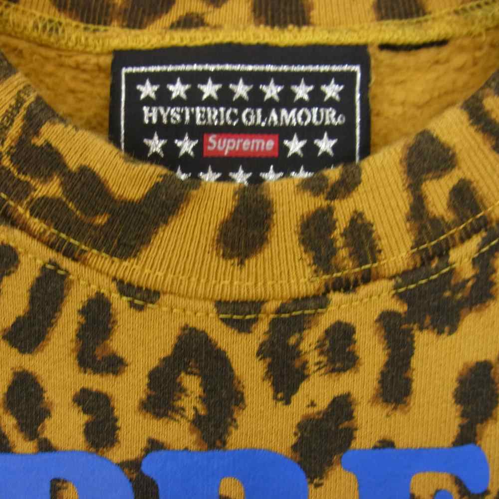 Supreme シュプリーム 21SS × HYSTERIC GLAMOUR ヒステリックグラマー Crewneck レオパード クルーネック スウェット トレーナー ブラウン系 S【新古品】【未使用】【中古】