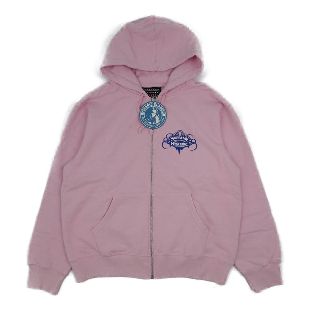 Supreme シュプリーム 21SS × HYSTERIC GLAMOUR ヒステリックグラマー Zip Up Hooded Sweatshirt ジップアップ パーカー スウェット ピンク系 S【新古品】【未使用】【中古】