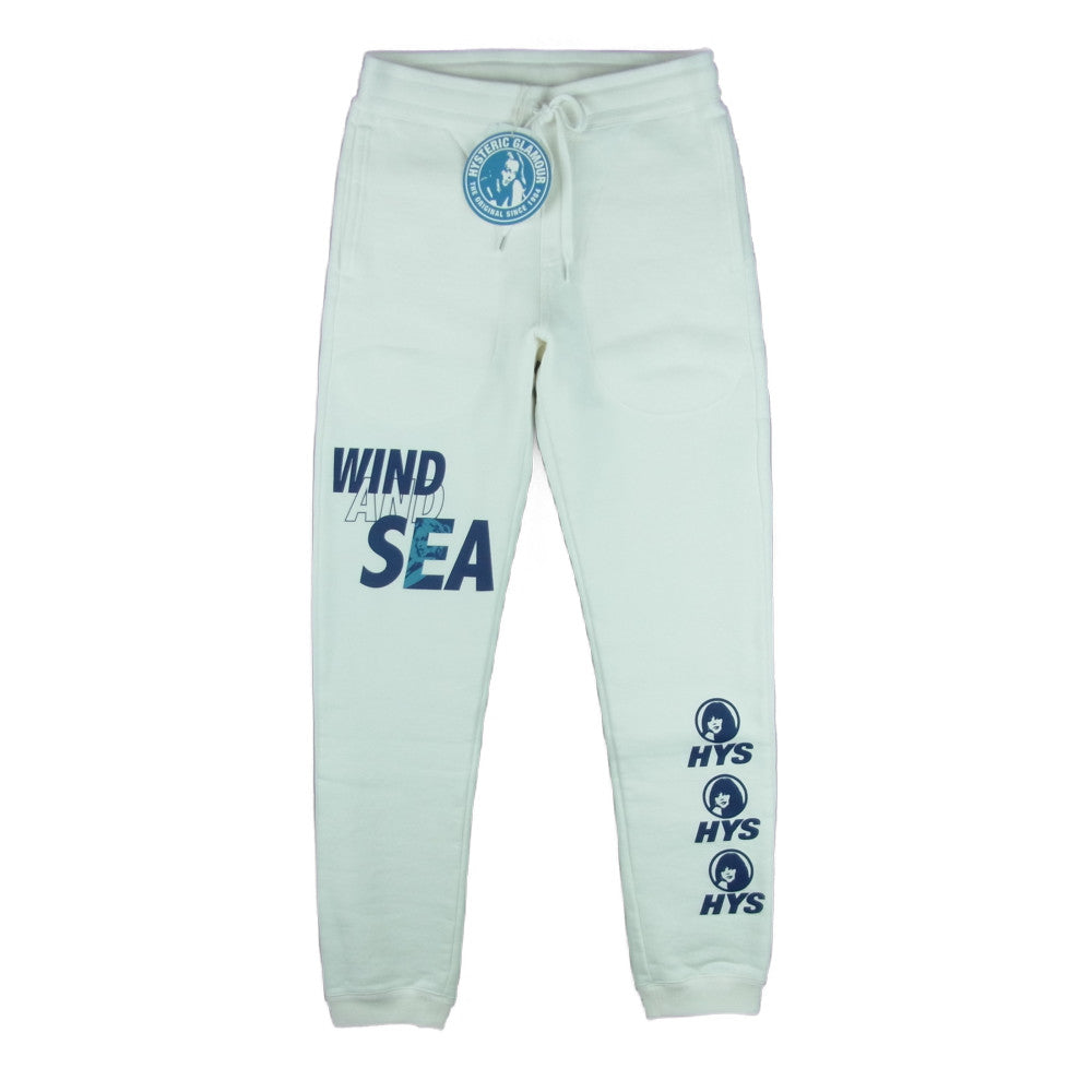 HYSTERIC GLAMOUR ヒステリックグラマー WIND AND SEA ウィンダンシー 02203CP07 WDS SWEAT PANTS スウェット パンツ ホワイト系 S【新古品】【未使用】【中古】