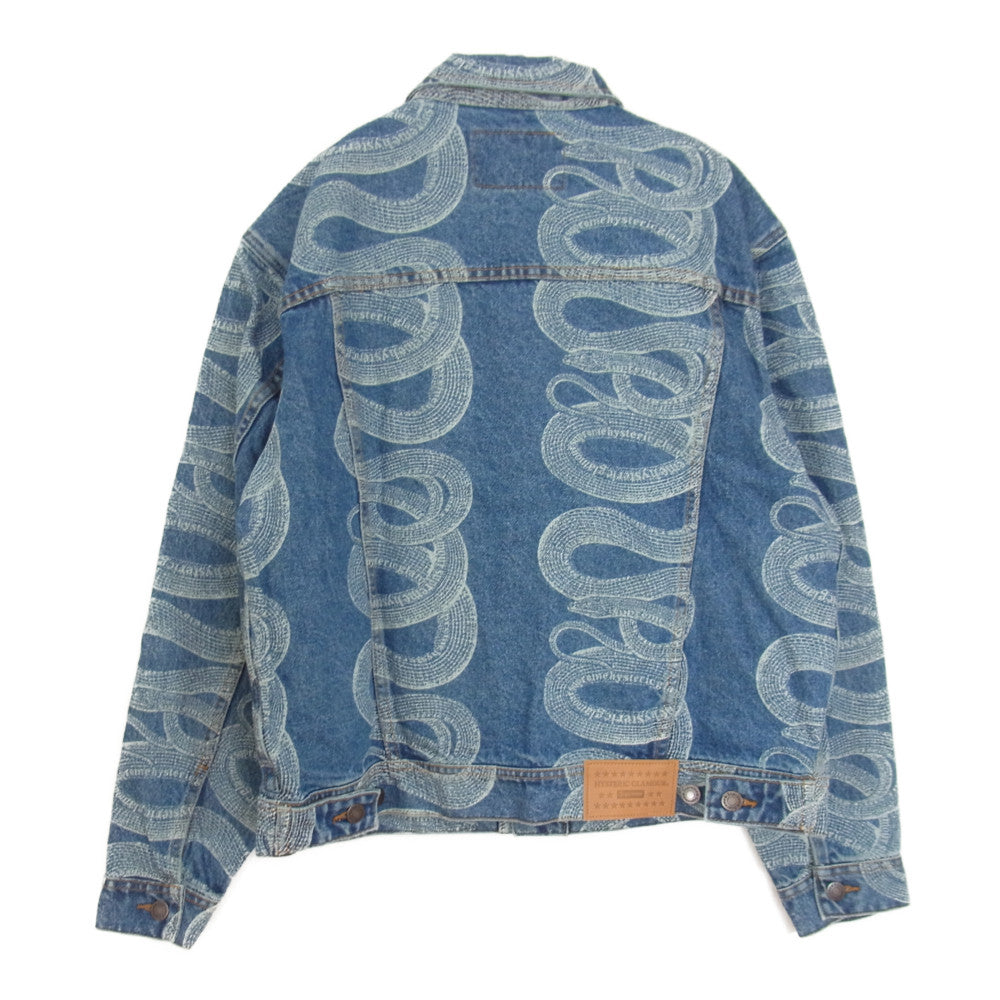 Supreme シュプリーム 21SS × HYSTERIC GLAMOUR ヒステリックグラマー Snake Denim Trucker Jacket スネーク デニム トラッカー ジャケット インディゴブルー系 S【新古品】【未使用】【中古】