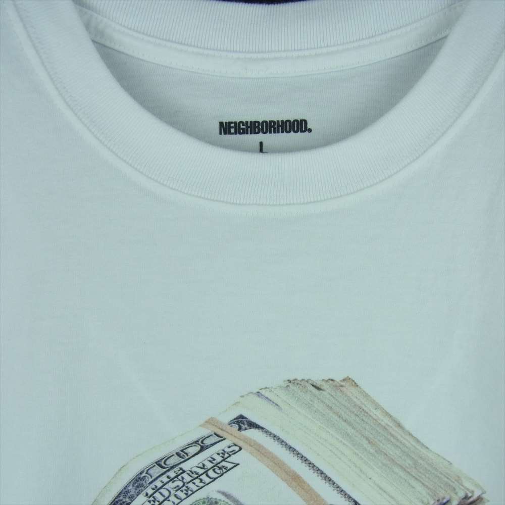 NEIGHBORHOOD ネイバーフッド 21AW 202PCNH-ST01 T-SHIRT C-TEE プリント 半袖 Tシャツ ホワイト系 L【新古品】【未使用】【中古】