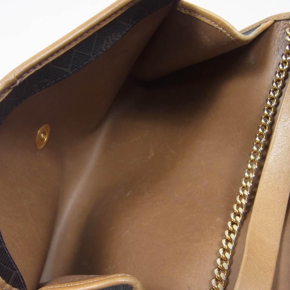 Christian Dior クリスチャンディオール ハニカム チェーンショルダー バッグ ブラック系【中古】