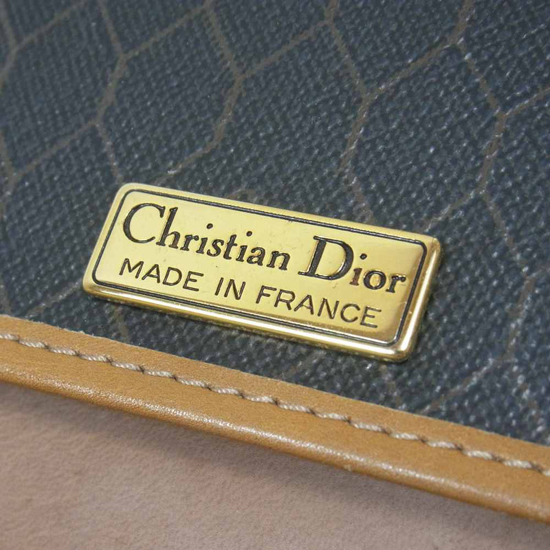 Christian Dior クリスチャンディオール ハニカム チェーンショルダー バッグ ブラック系【中古】