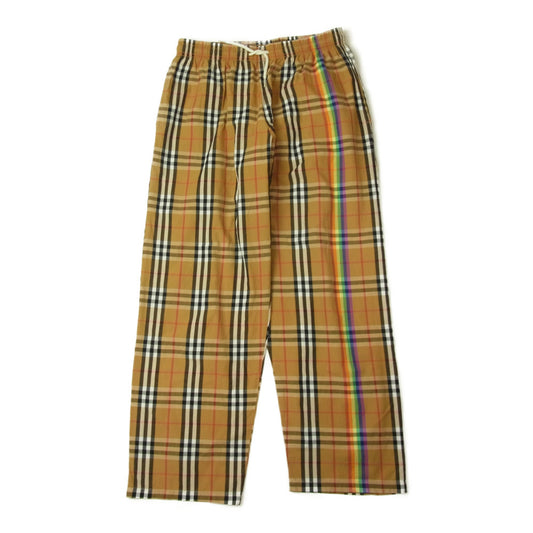 パラグラフ レインボーライン チェック柄 イージーパンツ ベージュ系【中古】