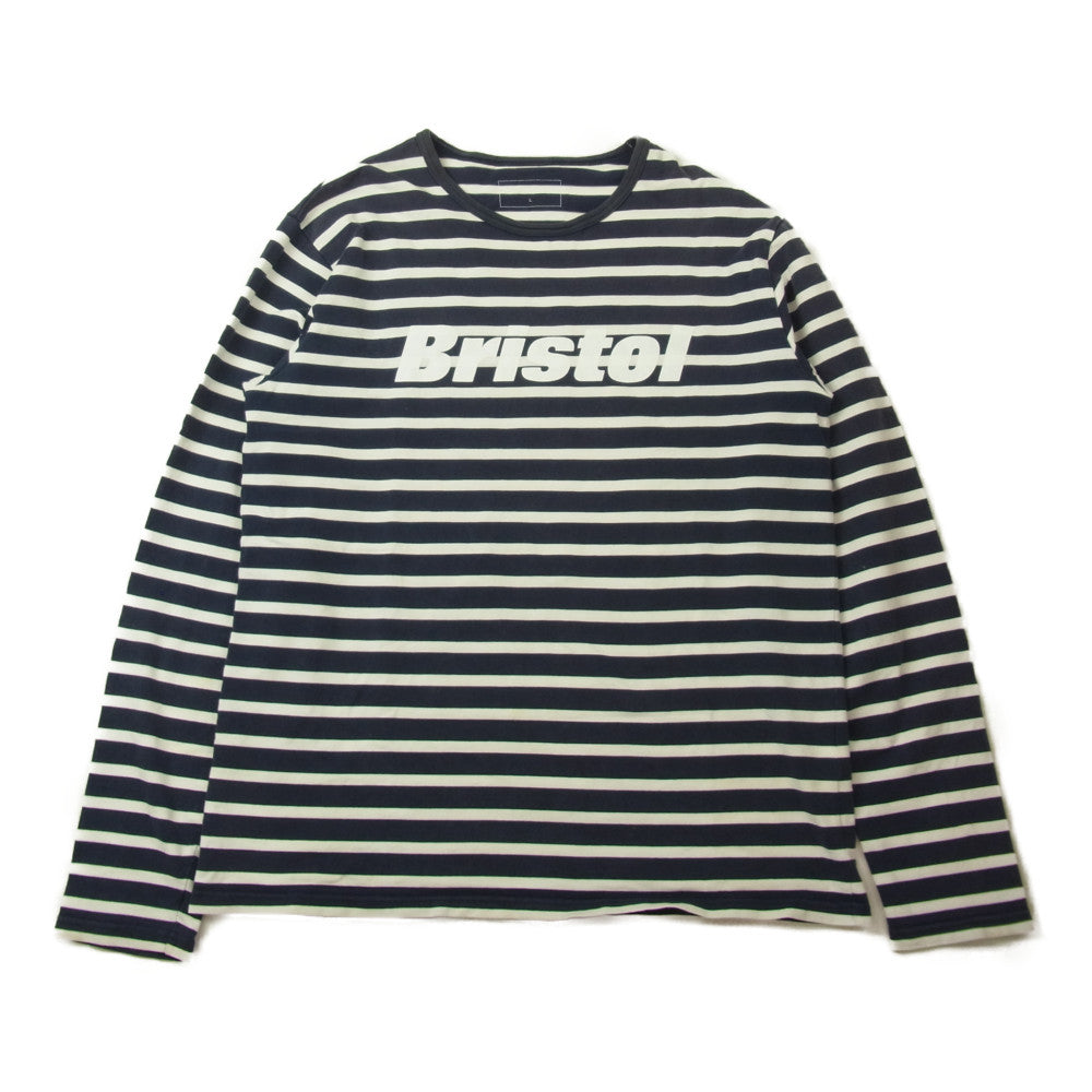 F.C.R.B. エフシーアールビー FCRB-167035 LONG SLEEVE BORDER TEE ロゴプリント ボーダー 長袖 カットソー Tシャツ ネイビー系 ホワイト系 L【中古】