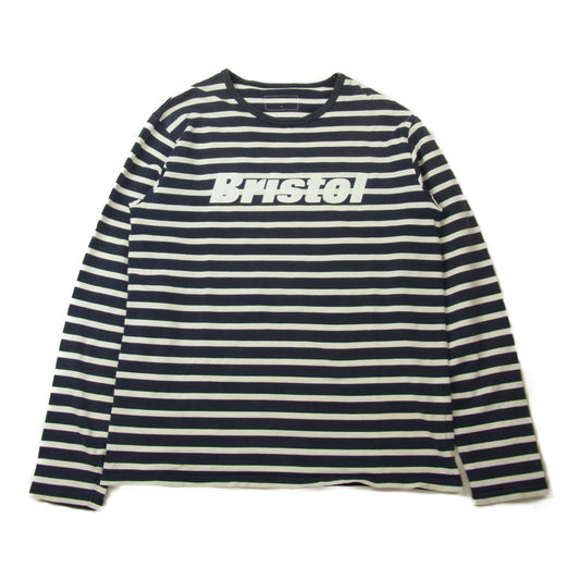 F.C.R.B. エフシーアールビー FCRB-167035 LONG SLEEVE BORDER TEE ロゴプリント ボーダー 長袖 カットソー Tシャツ ネイビー系 ホワイト系 L【中古】