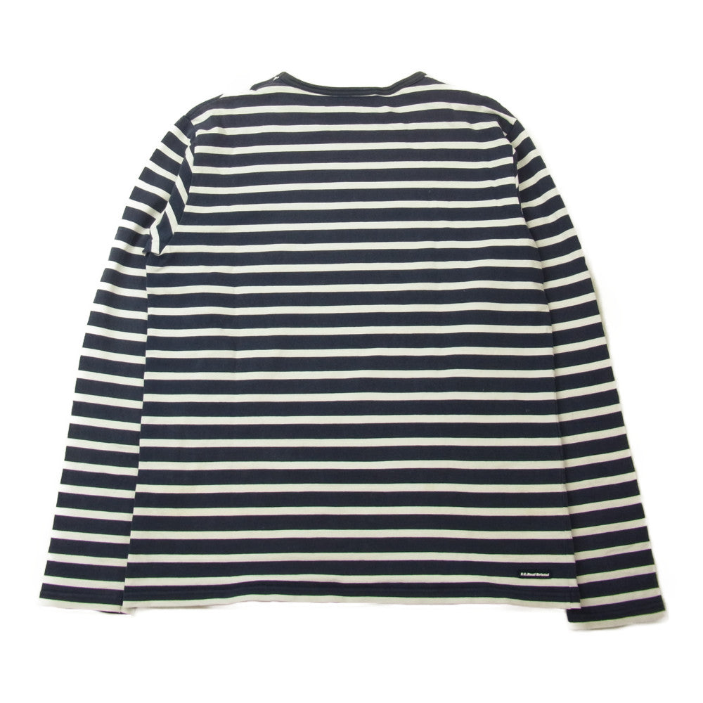 F.C.R.B. エフシーアールビー FCRB-167035 LONG SLEEVE BORDER TEE ロゴプリント ボーダー 長袖 カットソー Tシャツ ネイビー系 ホワイト系 L【中古】