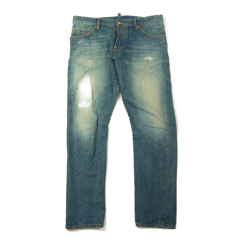 DSQUARED2 ディースクエアード 13SS S71LA0610 KENNY TWIST DENIM ケニーツイスト ペイント加工 ポケット切替 デニムパンツ インディゴブルー系 48【中古】