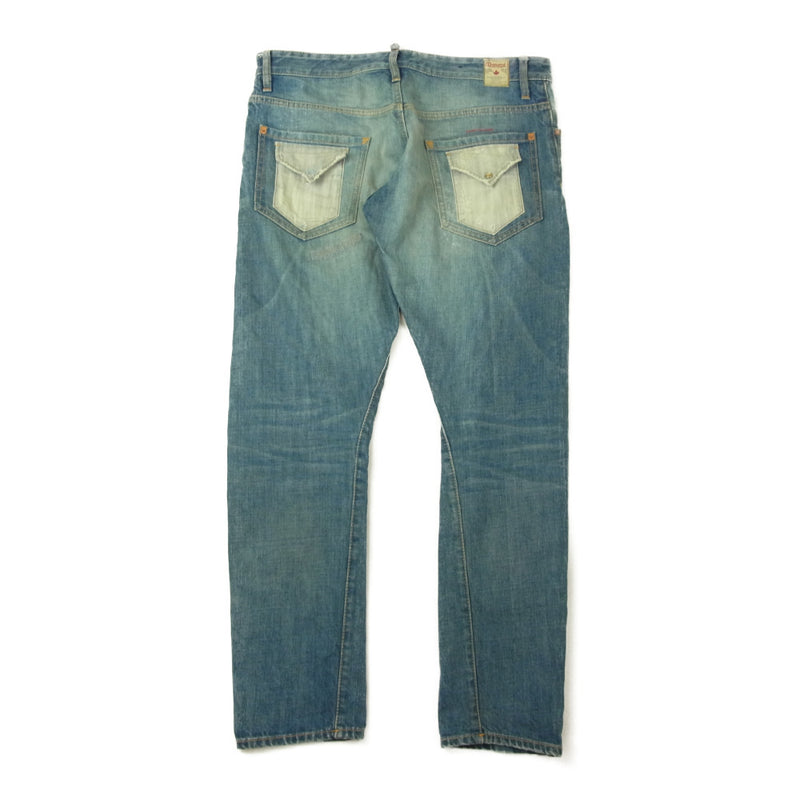 DSQUARED2 ディースクエアード 13SS S71LA0610 KENNY TWIST DENIM ケニーツイスト ペイント加工 ポケット切替 デニムパンツ インディゴブルー系 48【中古】