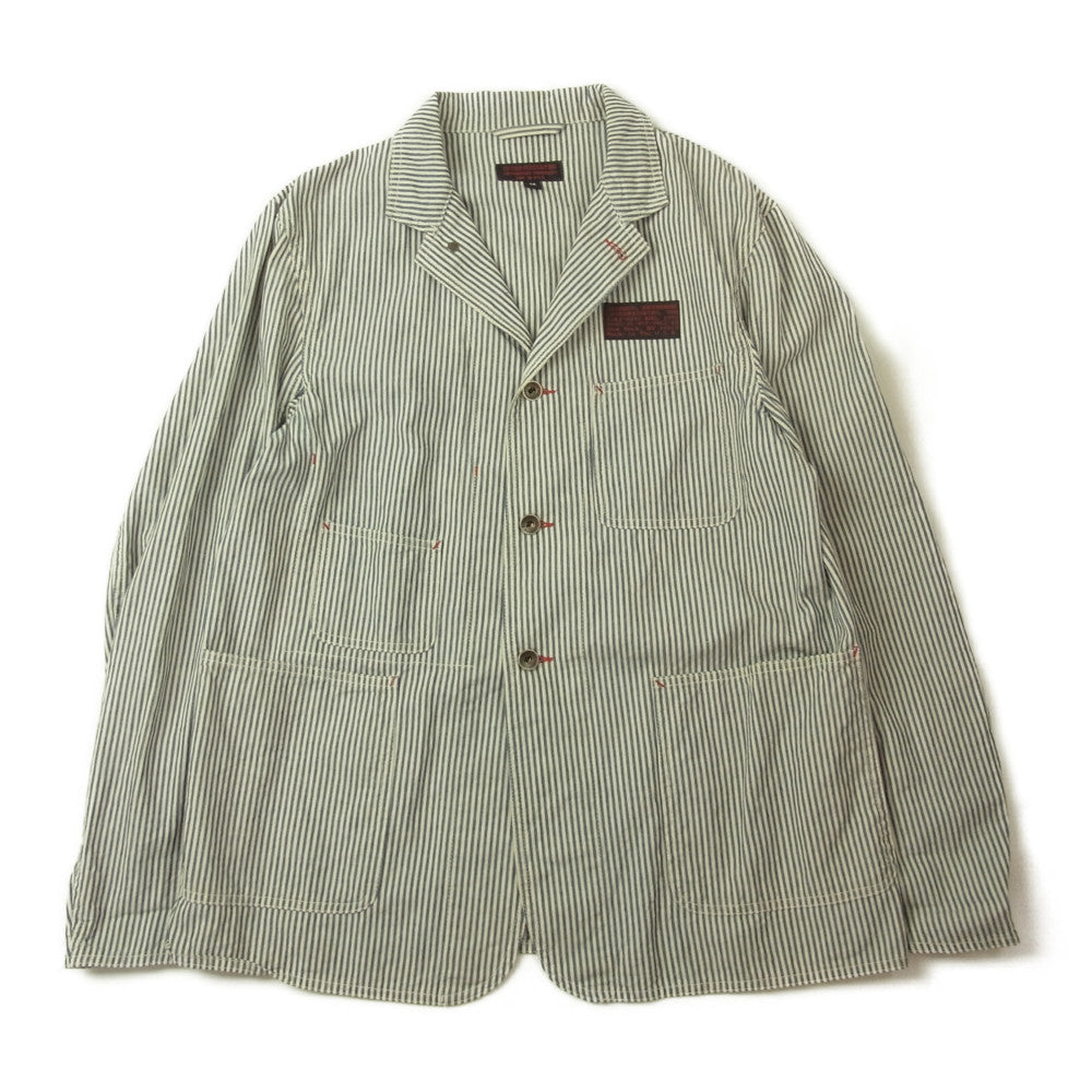 Engineered Garments エンジニアードガーメンツ INTERMEDIATES インターメディエイツ 12SS STUDIO JACKET HICKORY STRIPE ヒッコリースタジオジャケット インディゴブルー系 ホワイト系 M【中古】